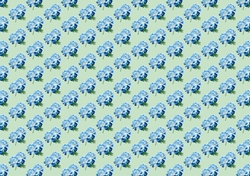 Blue flower (green small) backing paper (two)