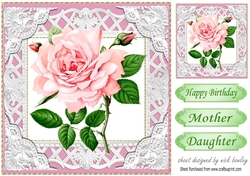 Pretty pink roses in lace and filigree 8x8 frame