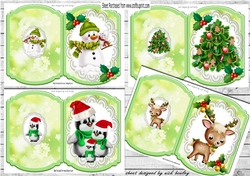  4 lovely christmas designs  on lace bracket cards mini kit