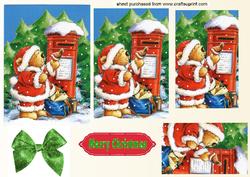 Teddy with Robin in Santa Suit,pyramid