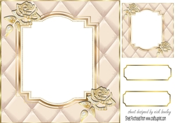 Pretty diamante rose corners with cream quilt frame 8x8