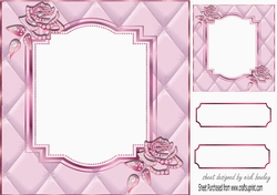 Pretty diamante rose corners with lilac quilt frame 8x8