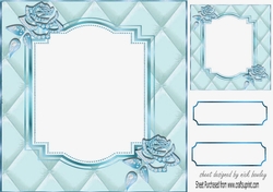 Pretty diamante rose corners with turq quilt frame 8x8
