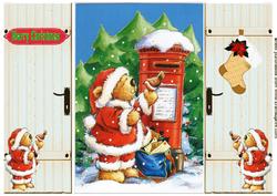 Teddy with Robin in Santa Clothes,gatefold