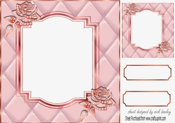 Pretty diamante rose corners with rose pink quilt frame 8x8