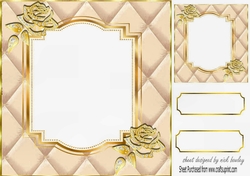 Pretty diamante rose corners with gold quilt card front