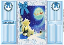 Litle Polar Bear & Penguin Watching Santa, Gatefold