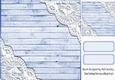 Blue Wood and lace corners 8x8 card front