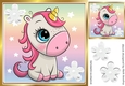 Cute rainbow unicorn with stars 8x8