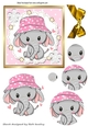 cute ele in pink dot sun hat with stars circle pyramids