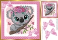 Cute Koala bear with roses and pink polkadot frame 8x8