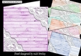  8 lovely Wood and lace corners 8x8 card fronts in colours Bumper kit