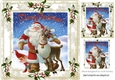 santa and friends in the snow holly frame 8x8