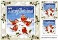 cute little robins feeding & playing in the snow 8x8
