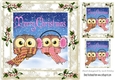 cute pair of owls in scarves in the snow 8x8