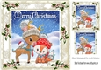 cute little reindeer and fox together in the snow 8x8