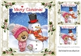 Snowman and bear in the snow 8x8