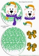 A lovely rocker card of a polar bear & gold bows