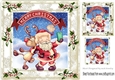 Santa and reindeer taking a selfie in the snow 8x8