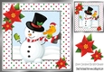 Mr snowman with robin in dotty frame 8x8