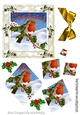 A Lovely robin on a branch with snow and berries twisted pyramids