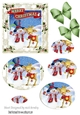 Whimsical snowman with reindeer oval pyramids