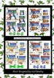 4 Whimsical christmas designs in holly/berry square pyramids mini kit