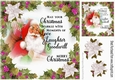 A lovely festive christmas frame, with santa and pink berries/ verse card front 8x8
