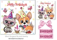 Cute kitty and a corgi partying 7x7