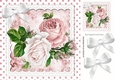 Pretty pink roses, lace & pink polkadots & marble 8x8