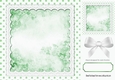 Pretty green polkadot , lace and marble 8x8 card front