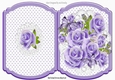 Stars and lilac roses on lace fold bracket card