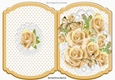 Stars and gold/cream roses on lace fold bracket card