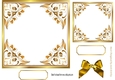 pretty ornate card front/insert with leaves in gold 7x7