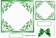pretty ornate card front/insert with leaves in green 7x7