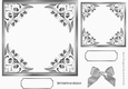 pretty ornate card front/insert with leaves in silver 7x7