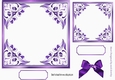 pretty ornate card front/insert with leaves in purple 7x7