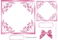 pretty ornate card front/insert with leaves in candy pink 7x7