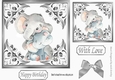 pretty ornate card front/insert with leaves in silver 7x7 with eles
