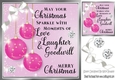 Pretty sparkle christmas pink baubles with verse 8x8