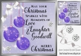 Pretty sparkle christmas purple baubles with verse 8x8