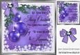 Pretty sparkle christmas purple baubles with verse 8x8