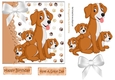 family of cute puppies with mum and white bow 7x7