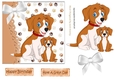 cute puppy and white bow 7x7