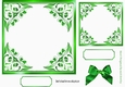 pretty ornate card front/insert with leaves in bright green 7x7 