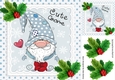 Cute chrismas gnome with holly 8x8 (two)