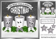 Funny face candles with bows and silver stars 8x8