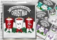 4 Funny face candles with bows and stars card fronts 8x8 mini kit (set one)