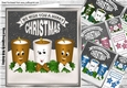 4 Funny face candles with bows and stars card fronts 8x8 mini kit (set two)