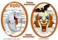 scary clown and scary ghost toppers (orange)
